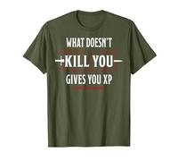 Donjons & Dragons What Doesn't Kill You Gives You XP T-Shirt, Homme, Olive, M