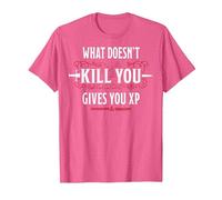 Donjons & Dragons What Doesn't Kill You Gives You XP T-Shirt, Homme, Rose Chiné, XL