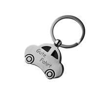 DonJordi Porte-clés avec inscription « Good fahrt » pour tous les automobilistes, permis de conduire ou comme porte-bonheur avec boîte cadeau.