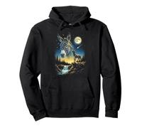 Donkey Howling to The Moon Meme Funkey Farm Animal des années 90 Sweat à Capuche