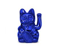 DONKEY Lucky Cat Cosmic Edition Earth Shiny Blue - Chat Maneki Neko - 15 cm - dans Un Emballage Cadeau