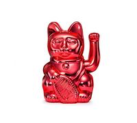 DONKEY Lucky Cat Festive Edition | Shiny Red - Chat angulaire rouge brillant avec l'importance de l'enfant/de la gentillesse 15 cm dans un emballage cadeau de qualité