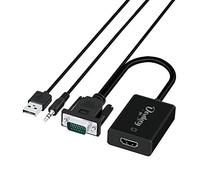 Donkey pc Convertisseur VGA vers HDMI. Adaptateur VGA vers HDMI pour PC. HDMI femelle vers VGA mâle 1080p avec audio compatible Raspberry Pi, Netflix, Webtv, MSN TV, récepteur TNT, Miracast