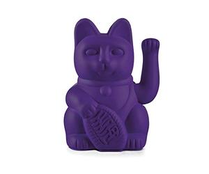 DONKEY Products Lucky Cat 330465 Chat Porte-Bonheur en Plastique Violet 15 cm
