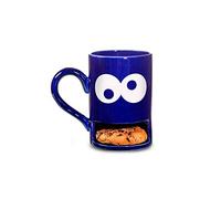 Donkey Products Mug à Biscuits Monstre avec Compartiment à Biscuits Mug à Tasse Bleu 250 ML