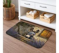 Donkey Tapis de bain à séchage rapide rustique et antidérapant en flanelle lavable pour salle de bain, toilettes, toilettes, décoration 50,8 x 81,3 cm, lavande
