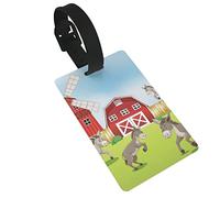 Donkeys in The Farmyard 2 pièces étiquettes à bagages, boucle d'étiquette d'identification de couverture de confidentialité et carte d'adresse pour valise de sac de voyage