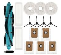 Donkivvy Kit d'accessoires de rechange 16 pièces compatible avec Cecotec pour aspirateurs robot CONGA 11090 - 1 brosse à rouleau, 2, 3 chiffons de serpillère, 5 sacs, 4 brosses latérales