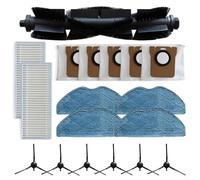 Donkivvy Kit d'accessoires de rechange de 18 pièces pour aspirateurs robots Botslab S8 Plus, comprend 1 brosse à rouleau, 6 brosses latérales, 2 HEPA, 4 serpillères, 5 sacs