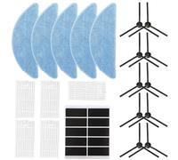 Donkivvy Kit d'accessoires de Rechange de 30 pièces Compatible avec aspirateur Robot V3 V3s V5 V5s V5s Pro - 5 Chiffons, 5 filtres HEPA, 10 brosses latérales, 10 pâtes Magiques