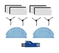 Donkivvy Lot de 13 brosses latérales filtrantes pour aspirateur robot Tikom G7000 G6000, 4 filtres HEPA, 4 brosses latérales, 4 chiffons de balai, 1 brosse de nettoyage