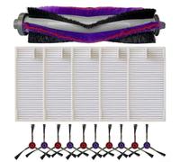 Donkivvy Lot de 16 pièces de rechange pour aspirateurs robots Eureka E20 Plus NERE10s E10S E10SW comprenant 1 brosse principale, 5 Hepa, 10 brosses latérales (B)