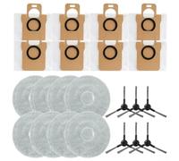Donkivvy Lot de 22 pièces de rechange pour aspirateur robot JONR P20-PRO, comprend 8 serpillères, 8 sacs à poussière, 6 brosses latérales (B)