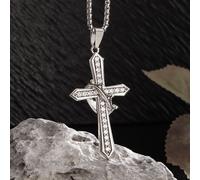 Donley bague/collier croix argent pierres- Sainte croix - pade nuesto - sainte croix - sainte bague - Jésus collier - croix - croix - Jésus - cubain - don - noir - que ton règne vienne