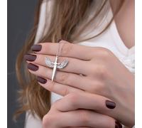 Donley Collier Croix Argent - Sainte Croix - Ailes d'Ange - Collier Ailes - Collier Femme - Sainte Epée - Epée et Ailes - Saint-Esprit - Croix de la Foi - Collier Femme - Collier Femme Foi