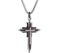 Donley INRI Collier - Iesus Nazarenus Rex Iudaeorum - Jésus de Nazareth, roi des Juifs - Sainte Croix - Croix de Jésus - Jésus INRI - Croix - Jésus - Cubain - Don - Argent - Argent - Croix de Jésus 3D
