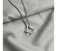 Donley - Interlocking Triangle/square - Collier punk - Collier rock - Gothique - non binaire - vintage triangle.square - hip hop - punk - Punk interlocking Pendant Necklaces - Silver/Silver