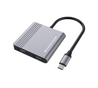 Conceptronic Station d'accueil DONN13G – USB‑C filaire (USB 3.2 Gen 1), 2x HDMI, USB – Gris