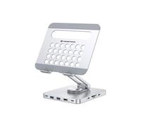 Conceptronic Support de tablette DONN26G – 8 en 1, base rotative 360° – Aluminium argenté