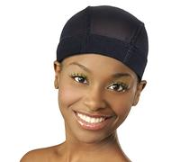 Donna Bonnet de perruque dôme en maille d'argan - Noir, taille XL, 1 bande élastique large