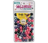 Donna Jellyish Perles de cheveux pour enfants - Perles en silicone souple de 14 mm avec outil de filetage - Coiffage silencieux et sans douleur pour tresses et queues de cheval - Confortable pour les
