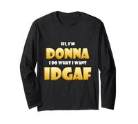 Donna Joke IDGAF Meme Funny Halloween Costume for Donnas Manche Longue