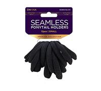 Donna Lot de 12 petits supports de queue de cheval sans couture Noir