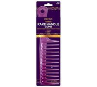 DONNA Peigne à dents avec manche en forme de râteau - 25,4 cm - Démêle les cheveux secs ou humides - Violet
