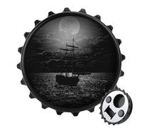 Donnapink Lonely Sailboat in The Sea Against Full Moon Cloud Dark Pattern Custom Wine Bottle Opener, Aimant de réfrigérateur, dessous de verre, décapsuleur en plastique ABS pour fête à la maison, 7,9