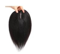 Donne Capelli 12x13cm vrais cheveux humains Toppers for les femmes droites cheveux humains Clips sur perruques avec frange dentelle Topper postiche densité 150% Extensions de cheveux(10inch,Black No B