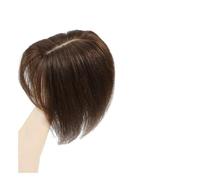 Donne Capelli 12x13cm vrais cheveux humains Toppers for les femmes droites cheveux humains Clips sur perruques avec frange dentelle Topper postiche densité 150% Extensions de cheveux(12inch,Brown With
