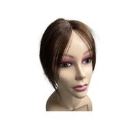 Donne Capelli 7x9cm Swiss Lace Hair Toppers Tissé à la main Véritables cheveux humains Frange française Extensions de cheveux légères et respirantes 10 pouces Extensions de cheveux(Dark Brown)