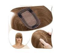 Donne Capelli Extension de cheveux à clips en soie 7 x 12,5 cm, extensions de cheveux for femme de 15,2 à 45,7 cm, vrais cheveux humains avec frange, 150% de densité, morceaux de cheveux raides Exten