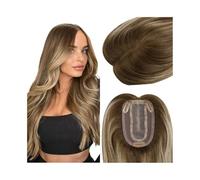 Donne Capelli Extension de cheveux humains 7,6 x 12,7 cm - Base supérieure mono - Cheveux brésiliens vierges invisibles for femme avec pince à cheveux clairsemés - Cheveux raides naturels Extensions d