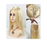Donne Capelli Hair Toppers Postiches 5 "× 5" en soie avec fermeture en dentelle avec pince à cheveux de bébé en cheveux humains brésiliens Remy cheveux blonds raides Extensions de cheveux(8 inches)