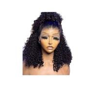 Donne Capelli Perruque Bob ondulée 5x5 en cheveux humains HD, avec dentelle frontale, pré-épilée, densité 200, sans colle, couleur naturelle, for femmes Extensions de cheveux(16inch)