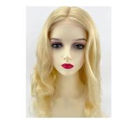 Donne Capelli Perruque en cheveux humains Remy ondulés blond clair avec dentelle transparente sur le dessus en soie, 12,7 x 12,7 cm Extensions de cheveux(10inch)