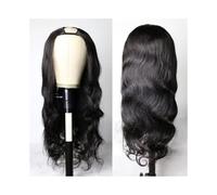 Donne Capelli Perruque en U ondulée en cheveux humains for femmes, cheveux brésiliens Remy, sans colle, tête complète, à clipser Extensions de cheveux(22INCH)