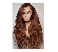 Donne Capelli Perruque Lace Front Wig 13x4 Brun Chocolat, Cheveux Humains Transparents, Ondulés, Pré-épilés, Sans Colle, Densité 150 Extensions de cheveux(22inch)