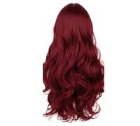 Donne Capelli Perruque synthétique for femme, partie centrale, grandes vagues naturelles, cheveux longs et bouclés, cosplay quotidien, coiffure en soie haute température Extensions de cheveux