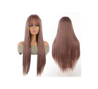 Donne Capelli Perruque synthétique longue de 73 cm for femme Extensions de cheveux(Light brown straight)