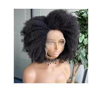 Donne Capelli Perruques Afro Pouces For Femmes Noires Cheveux Humains Crépus Bouclés 13x4x2, Dentelle Frontale HD, Coupe Courte Naissance Des Naturelle Extensions de cheveux