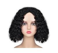 Donne Capelli Perruques courtes Afro bouclées de synthèse de Bob avec frange for les femmes brésiliennes Remy cheveux porter et aller perruques bouclées crépues naturelles Extensions de cheveux