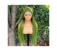 Donne Capelli Perruques Lace Front 13x4 for femmes, perruque verte longue et raide de 26 pouces, remplacement de ligne de cheveux naturelle synthétique, usage quotidien Extensions de cheveux