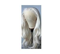 Donne Capelli Perruques Synthétiques Ondulées Blondes Platine For Femmes Noires, Densité 150 Extensions de cheveux(24inch)