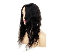 Donne Capelli Postiche à base de soie 12 x 13 cm for femmes aux cheveux clairsemés, postiche à clipser, cheveux longs, bouclés et ondulés Extensions de cheveux(Natural Black,10 inch)