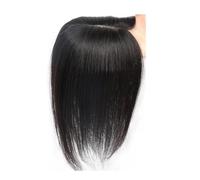 Donne Capelli Postiche en cheveux humains à base de soie for cheveux chauves, partie centrale, frange latérale, perruque partielle en cheveux humains en dentelle droite, 3 clips dans les extensions de