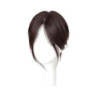 Donne Capelli Postiche Synthétique À Clipser Avec Frange Centrale De 25 Cm, Postiche Naturel Invisible For Femme Extensions de cheveux(Dark brown)