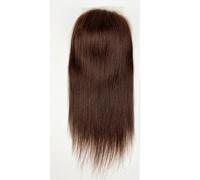 Donne Capelli Postiches en cheveux humains for femmes, base en dentelle suisse 5 x 5 pouces, densité moyenne, couverture complète, fixation par clips Extensions de cheveux(Medium Brown,12 inch)