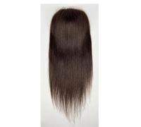 Donne Capelli Postiches en cheveux humains for femmes, base en dentelle suisse 5 x 5 pouces, densité moyenne, couverture complète, fixation par clips Extensions de cheveux(Dark Brown,8 inch)